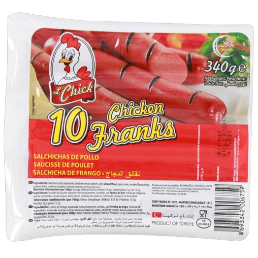 Keskinoğlu L' Chick Chicken Franks 10 Pc's- 340 gm